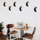 Set of 8 Vinyl Wall Art Decal - Christmas Stockings - 1 Each - Holiday Seasonal Decor Sticker - Indoor Outdoor Home Office Wall Door Window Bedroom Workplace Decals (1 Each; Green)   3