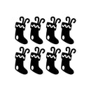 Set of 8 Vinyl Wall Art Decal - Christmas Stockings - 1 Each - Holiday Seasonal Decor Sticker - Indoor Outdoor Home Office Wall Door Window Bedroom Workplace Decals (1 Each; Green)   4