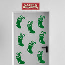 Set of 8 Vinyl Wall Art Decal - Christmas Stockings - 10" x 5.5" Each - Holiday Seasonal Decor Sticker - Indoor Outdoor Home Office Wall Door Window Bedroom Workplace Decals (10" x 5.5" Each; Green) Green 10" x 5.5" each 3