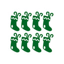 Set of 8 Vinyl Wall Art Decal - Christmas Stockings - 10" x 5.5" Each - Holiday Seasonal Decor Sticker - Indoor Outdoor Home Office Wall Door Window Bedroom Workplace Decals (10" x 5.5" Each; Green) Green 10" x 5.5" each 5