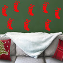 Set of 8 Vinyl Wall Art Decal - Christmas Stockings - 10" x 5.5" Each - Holiday Seasonal Decor Sticker - Indoor Outdoor Home Office Wall Door Window Bedroom Workplace Decals (10" x 5.5" Each; Red) Red 10" x 5.5" each 3
