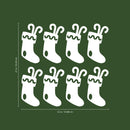 Set of 8 Vinyl Wall Art Decal - Christmas Stockings - 10" x 5.5" Each - Holiday Seasonal Decor Sticker - Indoor Outdoor Home Office Wall Door Window Bedroom Workplace Decals (10" x 5.5" Each; Green) White 10" x 5.5" each