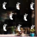 Set of 8 Vinyl Wall Art Decal - Christmas Stockings - 10" x 5.5" Each - Holiday Seasonal Decor Sticker - Indoor Outdoor Home Office Wall Door Window Bedroom Workplace Decals (10" x 5.5" Each; Green) White 10" x 5.5" each 3