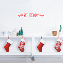Vinyl Wall Art Decal - Be Merry - 4" x 30" - Christmas Seasonal Holiday Decor Sticker - Inspirational Indoor Outdoor Home Office Wall Door Window Bedroom Workplace Decals (4" x 30"; Red) Red 4" x 30" 4