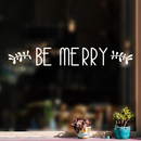 Vinyl Wall Art Decal - Be Merry - 4" x 30" - Christmas Seasonal Holiday Decor Sticker - Inspirational Indoor Outdoor Home Office Wall Door Window Bedroom Workplace Decals (4" x 30"; White) White 4" x 30" 2