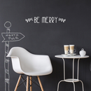 Vinyl Wall Art Decal - Be Merry - 4" x 30" - Christmas Seasonal Holiday Decor Sticker - Inspirational Indoor Outdoor Home Office Wall Door Window Bedroom Workplace Decals (4" x 30"; White) White 4" x 30" 4