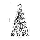 Vinyl Wall Art Decal - Circles and Stars Christmas Tree - Seasonal Holiday Decor Sticker - Indoor Outdoor Home Office Wall Door Window Bedroom Workplace Decals (36" x 20"; Green)