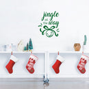 Vinyl Wall Art Decal - Jingle All The Way - 18" x 22.5" - Christmas Seasonal Holiday Decoration Sticker - Indoor Outdoor Home Office Wall Door Window Bedroom Workplace Decals (18" x 22.5"; Green) Green 18" x 22.5" 4