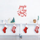 Vinyl Wall Art Decal - Jingle All The Way - 18" x 22.5" - Christmas Seasonal Holiday Decoration Sticker - Indoor Outdoor Home Office Wall Door Window Bedroom Workplace Decals (18" x 22.5"; Red) Red 18" x 22.5"