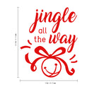 Vinyl Wall Art Decal - Jingle All The Way - 18" x 22.5" - Christmas Seasonal Holiday Decoration Sticker - Indoor Outdoor Home Office Wall Door Window Bedroom Workplace Decals (18" x 22.5"; Red) Red 18" x 22.5" 3
