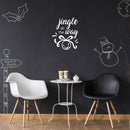 Vinyl Wall Art Decal - Jingle All The Way - 18" x 22.5" - Christmas Seasonal Holiday Decoration Sticker - Indoor Outdoor Home Office Wall Door Window Bedroom Workplace Decals (18" x 22.5"; White) White 18" x 22.5"