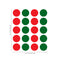 Set of 20 Vinyl Wall Art Decal - Red And Green Polka Dots - Each - Christmas Seasonal Decor Sticker - Indoor Outdoor Window Home Living Room Bedroom Apartment Office Door Deccals