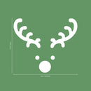 Vinyl Wall Art Decal - Little Reindeer Face - 3.4" x 4" - Christmas Holiday Seasonal Sticker - Indoor Outdoor Wall Door Window Laptop Door Car Bumper Sticker Luggage Decals (3.4" x 4"; White) White 3.4" x 4"