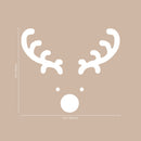 Vinyl Wall Art Decal - Reindeer Face - 20" x 23" - Christmas Seasonal Holiday Decoration Sticker - Indoor Outdoor Window Home Living Room Bedroom Apartment Office Door Decor (20" x 23"; White) White 20" x 23"
