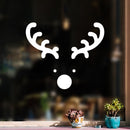 Vinyl Wall Art Decal - Reindeer Face - 20" x 23" - Christmas Seasonal Holiday Decoration Sticker - Indoor Outdoor Window Home Living Room Bedroom Apartment Office Door Decor (20" x 23"; White) White 20" x 23" 3