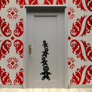 Vinyl Wall Art Decal - 4 Stacked Gingerbread Men - 39" x 11" - Christmas Seasonal Holiday Decoration Sticker - Indoor Outdoor Window Home Living Room Bedroom Apartment Office Door Decor Black 39" x 11"