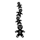 Vinyl Wall Art Decal - 4 Stacked Gingerbread Men - 39" x 11" - Christmas Seasonal Holiday Decoration Sticker - Indoor Outdoor Window Home Living Room Bedroom Apartment Office Door Decor Black 39" x 11" 2