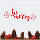 Vinyl Wall Art Decal - Be Merry - 9" x 22.5" - Cursive Christmas Seasonal Holiday Decoration Sticker - Indoor Outdoor Home Office Wall Window Door Decoration Adhesive Decals (9" x 22.5"; Red) Red 9" x 22.5"