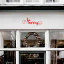 Vinyl Wall Art Decal - Be Merry - 9" x 22.5" - Cursive Christmas Seasonal Holiday Decoration Sticker - Indoor Outdoor Home Office Wall Window Door Decoration Adhesive Decals (9" x 22.5"; Red) Red 9" x 22.5" 4