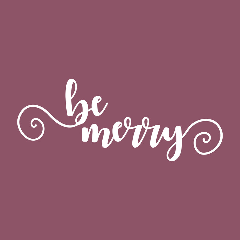 Vinyl Wall Art Decal - Be Merry - 9" x 22.5" - Cursive Christmas Seasonal Holiday Decoration Sticker - Indoor Outdoor Home Office Wall Window Door Decoration Adhesive Decals (9" x 22.5"; White) White 9" x 22.5" 2