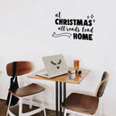 Vinyl Wall Art Decal - at Christmas All Roads Lead Home - 14" x 22.5" - Christmas Seasonal Decoration Sticker - Indoor Home Office Wall Door Window Bedroom Workplace Decor Decals (14" x 22.5"; Black) Black 14" x 22.5" 2
