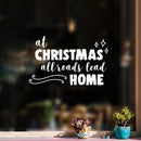 Vinyl Wall Art Decal - at Christmas All Roads Lead Home - - Christmas Seasonal Decoration Sticker - Indoor Home Office Wall Door Window Bedroom Workplace Decor Decals (; Black)   5