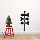 Vinyl Wall Art Decal - Christmas Street Signs - 35" x 16" - Holiday Seasonal Sticker - Indoor Outdoor Home Apartment Office Wall Door Window Bedroom Workplace Decor Decals (35" x 16"; Black) Black 35" x 16"