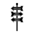 Vinyl Wall Art Decal - Christmas Street Signs - Holiday Seasonal Sticker - Indoor Outdoor Home Apartment Office Wall Door Window Bedroom Workplace Decor Decals (35" x 16"; Black)   2