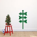 Vinyl Wall Art Decal - Christmas Street Signs - 35" x 16" - Holiday Seasonal Sticker - Indoor Outdoor Home Apartment Office Wall Door Window Bedroom Workplace Decor Decals (35" x 16"; Green) Green 35" x 16" 3