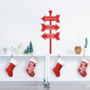 Vinyl Wall Art Decal - Christmas Street Signs - 35" x 16" - Holiday Seasonal Sticker - Indoor Outdoor Home Apartment Office Wall Door Window Bedroom Workplace Decor Decals (35" x 16"; Red) Red 35" x 16"