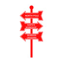 Vinyl Wall Art Decal - Christmas Street Signs - 35" x 16" - Holiday Seasonal Sticker - Indoor Outdoor Home Apartment Office Wall Door Window Bedroom Workplace Decor Decals (35" x 16"; Red) Red 35" x 16" 4