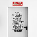 Vinyl Wall Art Decal - Santa’s Reindeer Names - 35" x 22" - Holiday Christmas Seasonal Sticker - Indoor Home Apartment Office Wall Door Window Bedroom Workplace Decor Decals (35" x 22"; Black) Black 35" x 22"