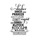 Vinyl Wall Art Decal - Santa’s Reindeer Names - 35" x 22" - Holiday Christmas Seasonal Sticker - Indoor Home Apartment Office Wall Door Window Bedroom Workplace Decor Decals (35" x 22"; Black) Black 35" x 22" 3