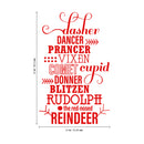 Vinyl Wall Art Decal - Santa’s Reindeer Names - Holiday Christmas Seasonal Sticker - Indoor Home Apartment Office Wall Door Window Bedroom Workplace Decor Decals (35" x 22"; Black)   5