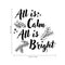 Vinyl Wall Art Decal - All is Calm All is Bright - 23" x 22.5" - Holiday Christmas Seasonal Sticker - Indoor Home Apartment Office Wall Door Window Bedroom Workplace Decor Decals (23" x 22.5"; Black) Black 23" x 22.5"