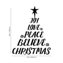 Vinyl Wall Art Decal - Christmas Tree Words - 29" x 23" - Holiday Seasonal Sticker Decoration - Indoor Home Apartment Office Wall Door Window Bedroom Workplace Decor Decals (29" x 23"; Black) Black 29" x 23"