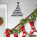 Vinyl Wall Art Decal - Christmas Tree Words - 29" x 23" - Holiday Seasonal Sticker Decoration - Indoor Home Apartment Office Wall Door Window Bedroom Workplace Decor Decals (29" x 23"; Black) Black 29" x 23" 2