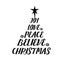 Vinyl Wall Art Decal - Christmas Tree Words - 29" x 23" - Holiday Seasonal Sticker Decoration - Indoor Home Apartment Office Wall Door Window Bedroom Workplace Decor Decals (29" x 23"; Black) Black 29" x 23" 3