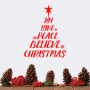 Vinyl Wall Art Decal - Christmas Tree Words - 29" x 23" - Holiday Seasonal Sticker Decoration - Indoor Home Apartment Office Wall Door Window Bedroom Workplace Decor Decals (29" x 23"; Red) Red 29" x 23"