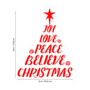 Vinyl Wall Art Decal - Christmas Tree Words - 29" x 23" - Holiday Seasonal Sticker Decoration - Indoor Home Apartment Office Wall Door Window Bedroom Workplace Decor Decals (29" x 23"; Red) Red 29" x 23" 2