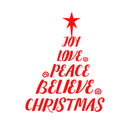 Vinyl Wall Art Decal - Christmas Tree Words - 29" x 23" - Holiday Seasonal Sticker Decoration - Indoor Home Apartment Office Wall Door Window Bedroom Workplace Decor Decals (29" x 23"; Red) Red 29" x 23" 3