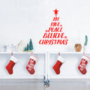 Vinyl Wall Art Decal - Christmas Tree Words - 29" x 23" - Holiday Seasonal Sticker Decoration - Indoor Home Apartment Office Wall Door Window Bedroom Workplace Decor Decals (29" x 23"; Red) Red 29" x 23" 4