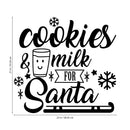 Vinyl Wall Art Decal - Cookies And Milk For Santa - Christmas Holiday Seasonal Sticker - Indoor Home Apartment Office Wall Door Window Bedroom Workplace Decor Decals