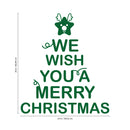Vinyl Wall Art Decal - We Wish You A Merry Christmas - 26" x 23" - Christmas Holiday Seasonal Sticker - Home Apartment Office Wall Door Window Bedroom Workplace Decor Decals (26" x 23"; Black) Green 26" x 23"