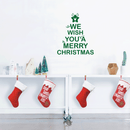 Vinyl Wall Art Decal - We Wish You A Merry Christmas - 26" x 23" - Christmas Holiday Seasonal Sticker - Home Apartment Office Wall Door Window Bedroom Workplace Decor Decals (26" x 23"; Black) Green 26" x 23" 4