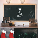Vinyl Wall Art Decal - Star Joy Love Peace - 22.5" x 13" - Christmas Seasonal Holiday Decoration Sticker - Indoor Outdoor Home Office Wall Door Window Bedroom Workplace Decals (22.5" x 13"; Black) White 22.5" x 13" 2