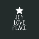 Vinyl Wall Art Decal - Star Joy Love Peace - 22.5" x 13" - Christmas Seasonal Holiday Decoration Sticker - Indoor Outdoor Home Office Wall Door Window Bedroom Workplace Decals (22.5" x 13"; Black) White 22.5" x 13" 3