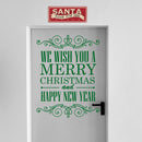 Vinyl Wall Art Decal - We Wish You A Merry Christmas and Happy New Year - 30" x 23" - Christmas Holiday Seasonal Sticker - Home Apartment Wall Door Window Work Decor Decals (30" x 23"; Green) Green 30" x 23" 2