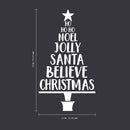 Vinyl Wall Art Decal - Christmas Tree Words - Holiday Seasonal Sticker Decoration - Indoor Home Apartment Office Wall Door Window Bedroom Workplace Decor Decals (29" x 23"; Black)