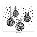 Set of 4 Vinyl Wall Art Decal - Ornaments - 23" x 28" - Christmas Holiday Seasonal Decoration Sticker - Indoor Outdoor Home Office Wall Door Window Living Room Bedroom Decor Decals (23" x 28"; Black) Black 23" x 28"